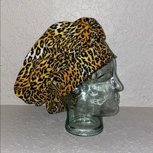 Tiger kind inspired cheetah scrub hat bouffant